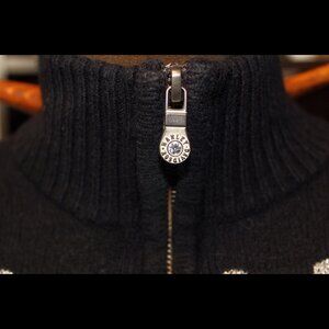 Harley Davidson Quarter Zip Wool Blend  Sweater